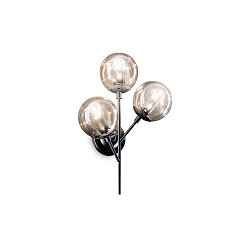 V�glampe KEPLER 3-flammer E27 IP20, rav, sort mat
