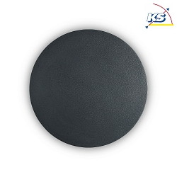 LED wall luminaire COVER ROUND,  20cm, 11W 3000K 1100lm, indirect, black / opal