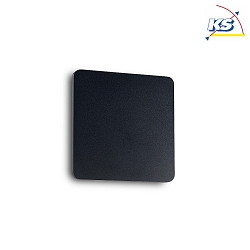 LED wall luminaire COVER SQUARE, 15 x 15cm, 9W 3000K 950lm, indirect, black / opal