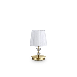 Bordlampe PEGASO SMALL E14 IP20, messing b�rstet, organza