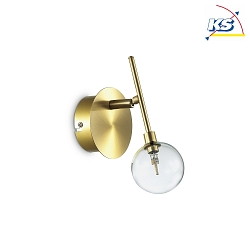 Wall / Ceiling luminaire MARACAS, 1 flame, incl. G4 2W 3000K, satined brass / clear