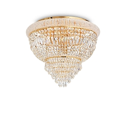 Ceiling luminaire DUBAI, 6 flames, Ø 52cm, E14, metal / refined chrystal