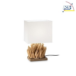Table luminaire SNELL SMALL, height 39.5cm, E27, natural wood, with switch and fabric shade