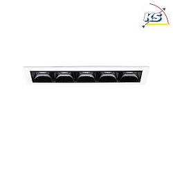 LED ceiling luminaire LIKA TRIM, recessed mounting, lenght 14.6cm, 10W 3000K 1100lm 29, white / black
