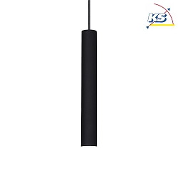 LED pendant luminaire TUBE,  6cm / H 40cm, 9W 3000K 850lm, black