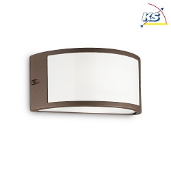 Udendrs wall luminaire REX-1 E27 IP44, hvid, kaffebrun