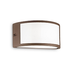 Udendørs wall luminaire REX-1 E27 IP44, hvid, kaffebrun