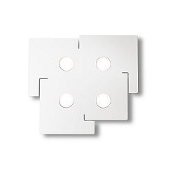 Wall / Ceiling luminaire TOTEM, 4 flames, laser formed metal, incl. GX53 9.5W 3000K, white