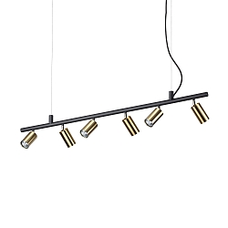 Spot DYNAMITE SP6 svingbar, drejelig GU10 IP20, sort, messing satineret