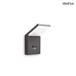 Outdoor LED wall luminaire STYLE SENSOR, IP54, with PIR sensor, 9.5W 3000K 640lm, anthracite