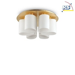 Loftlampe DAISY 6-flammer E27 IP20, guld, hvid