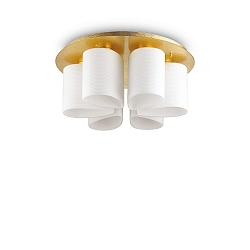 Loftlampe DAISY 6-flammer E27 IP20, guld, hvid