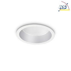 Recessed LED luminaire DEEP, IP20,  10.3cm, aluminium white / diffus, 10W 3000K 1200lm 70