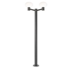 Outdoor floor luminaire CLIO 2, 197cm, IP44, 2 flames, 2x E27, without cover, aluminium, anthracite