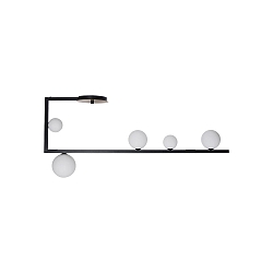 Loftlampe BIRDS PL5 5-flammer G9 IP20, sort mat 