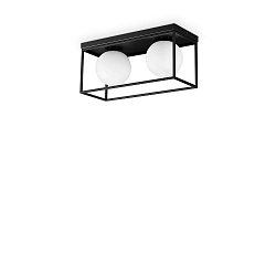 Loftlampe LINGOTTO PL2 2-flammer E14 IP20, sort mat d�mpbar