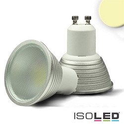 LED spotlight, 180-260V AC, GU10 5W 2700K 320lm 143cd 100, dimmable, aluminium / matt structured cover