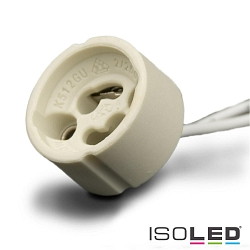 Socket GU10, 0-230V, IP20, ceramics, incl. 15cm power cable