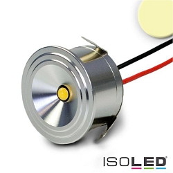 LED spot MiniAMP, IP54, 12V or 700mA,  3cm / height 1.8cm, aluminium polished / clear, 3W 3000K 160lm 100