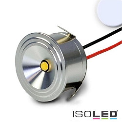 LED spot MiniAMP, IP54, 12V or 700mA,  3cm / height 1.8cm, aluminium polished / clear, 3W 6000K 170lm 100