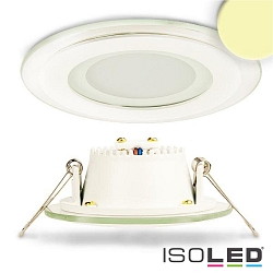 Outdoor LED downlight IP44, beaming asides,  9.8cm, 8W 2800K 350lm 120, aluminium / glass, white