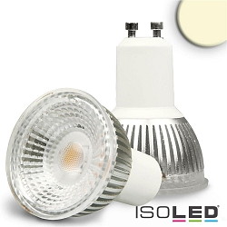 LED spot GLASS-COB, GU10, 6W 2700K 460lm 405cd 70, dimmable, silver / clear, structured