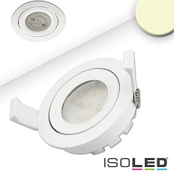 SMD Recessed LED spot, prismatic, IP40,  8.2cm, 8W 2700 650lm 120, swivelling, dimmable, white