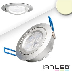 Recessed LED spot, prismatic, IP40,  8.2cm, 8W 2700K 700lm 72, swivelling, dimmable, silver