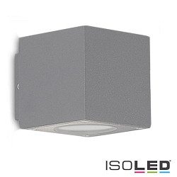 Outdoor LED wall luminaire Up&Down, severally focusable, 2x3W CREE, IP54, 3000K 290lm 15-90, aluminium, silver
