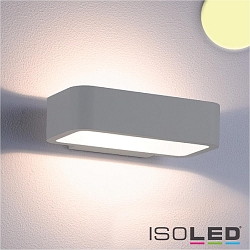 Outdoor LED wall luminaire Up&Down, angular, 1x7W CREE, IP54,3000K 310lm 120, aluminium, silver