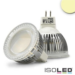 Pin based LED spot MR16 from diffuse glass, 12V AC / DC, GU5.3, 6W 2700K 540lm 120, not dimmable, frosted