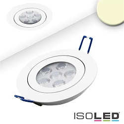 Recessed LED spot, prismatic, ultraflat,  11.4cm, 15W 2700K 1050lm 72, swivelling, dimmable, white