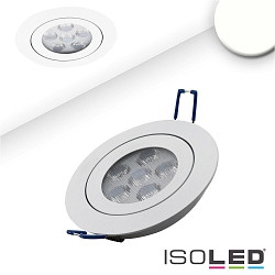 Recessed LED spot, prismatic, ultraflat,  11.4cm, 15W 4200K 1120lm 72, swivelling, dimmable, white