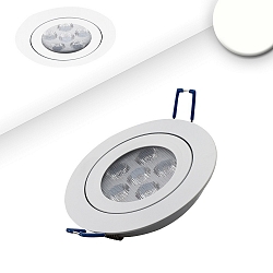 Recessed LED spot, prismatic, ultraflat, � 11.4cm, 15W 4200K 1120lm 72�, swivelling, dimmable, white