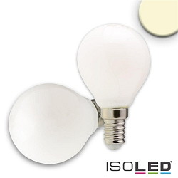 LED filament ILLU in drop shape, E14, 4W 2700K 320lm 360, dimmable, milky