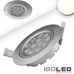 Recessed LED spot, prismatic, ultraflat,  11.4cm, 15W 4200K 1120lm 72, swivelling, dimmable, silver