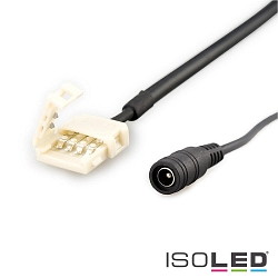 Clipped round plug connection (max. 5A) for 2-pole IP20 LED strips (with 1cm width and pitch >1.2cm)