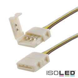 Clipped cable connection (max. 5A) for 3-pole IP20 LED strips (with 1cm width and pitch >1.2cm)