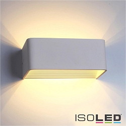 Outdoor LED wall luminaire Up&Down, angular, width 20cm, IP40, 6W 3000K 443lm 2x120, aluminium, white