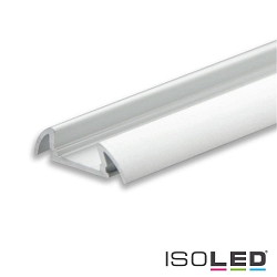 LED surface mount profile SURF11, with round flush bended wings, anodized aluminium, 200cm