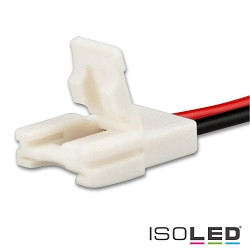 Clipped cable connection (max. 5A) for 2-pole IP20 LED strips (with 1cm width and pitch >0.8cm)