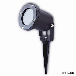 Outdoor surface spot, IP65, GU10, excl. lamps, rotatable and swivelling, incl. Earth spike + cable, black