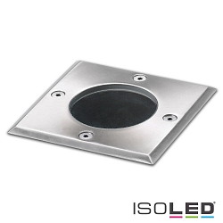 Outdoor in-ground spot for GU10, IP67, walkable, aluminium, excl. lamps, square, 10.8 x 10.8cm