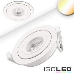 Recessed LED spot SUNSET with variable depth, 9W 2000-2800K 530lm 45, dim-to-warm, swivelling, white