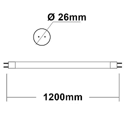 LED r�r T8 NANO+ G13 18W 2600lm 6000K 300� CRI >80 