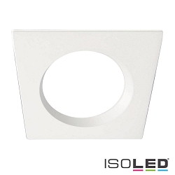 Square aluminium cover for recessed spot Sys-90, set back, white