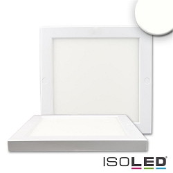 Outdoor LED ceiling luminaire SLIM 18MM, IP52, 22 x 22cm, transformer integrated, white / diffuse, 18W 4000K 1450lm 120