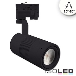 LED 3-phase track spot, 20-60 focusable, 35W, rotatable and swivelling, 4000K 3600lm, black