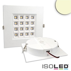 LED downlight PRISM, UGR<19, suitable for offices, IP54, angular, 11 x 11cm, fixed optics, dimmable, 10W 3000K 980lm 90
