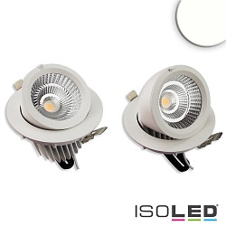 LED shop downlight SPHERE, IP42,  16.4cm, swivelling + rotatable, not dimmable, white, 35W 4000K 3200lm 38